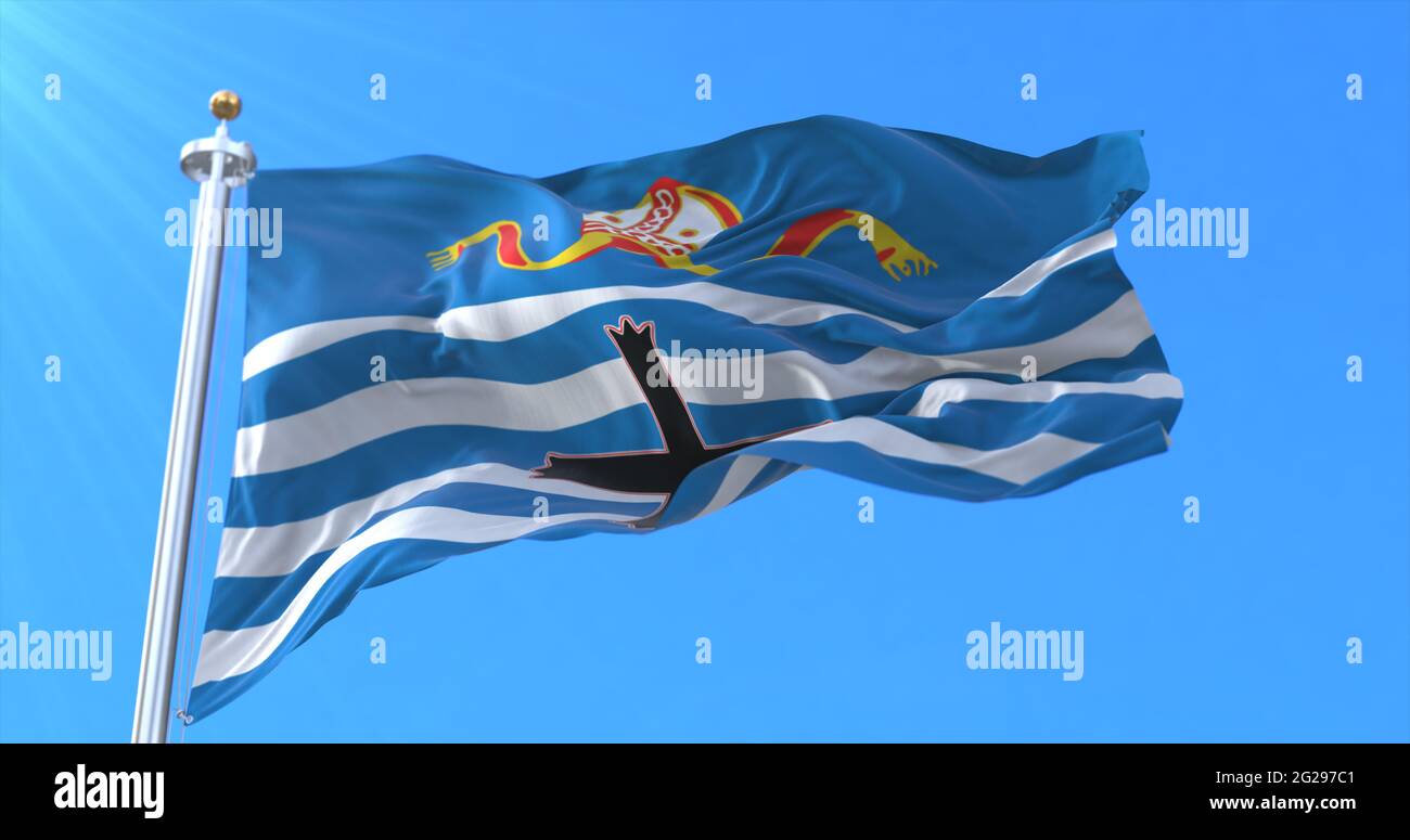 Flag of the city of Nelson, in New Zealand. 3d rendering Stock Photo