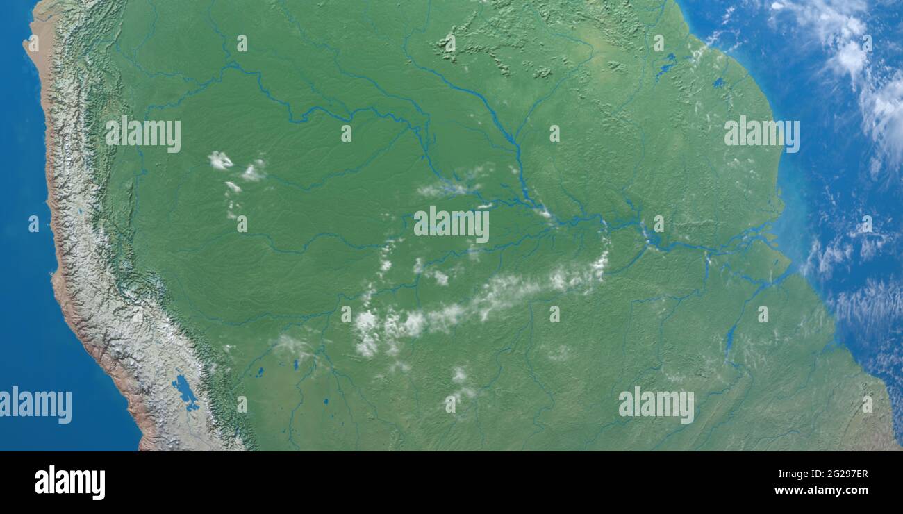Amazon river satellite view hi-res stock photography and images - Alamy