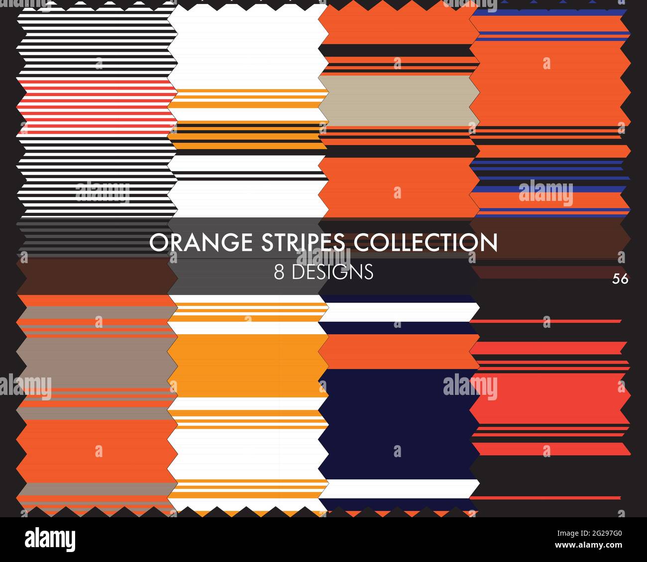 Striped seamless pattern collection includes 8 designs for fashion ...