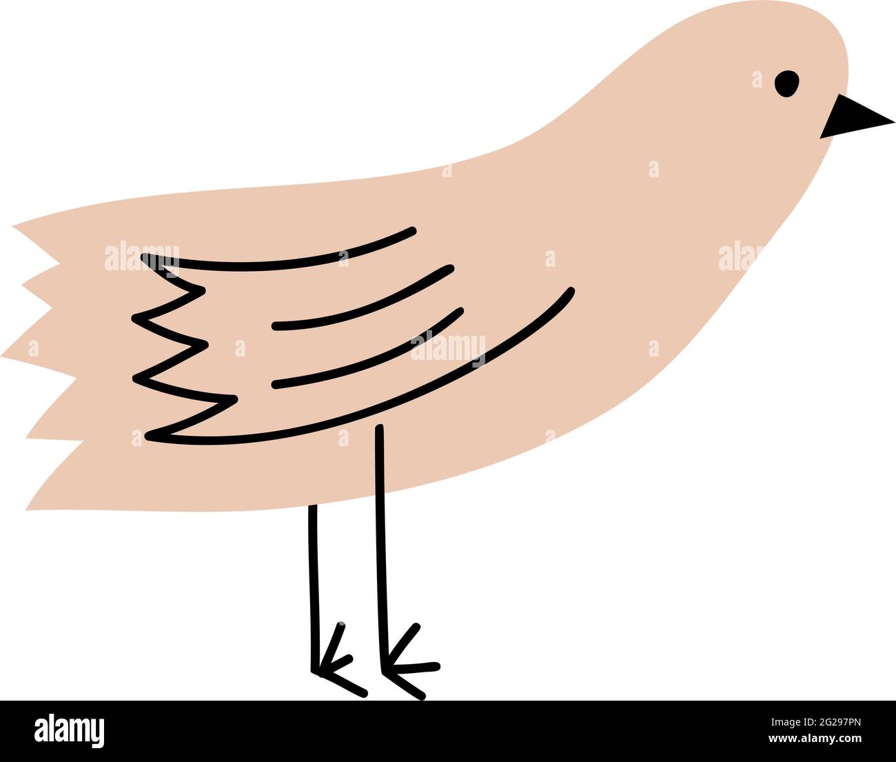 Cute vector bird. illustration isolated on a white background. Hand ...