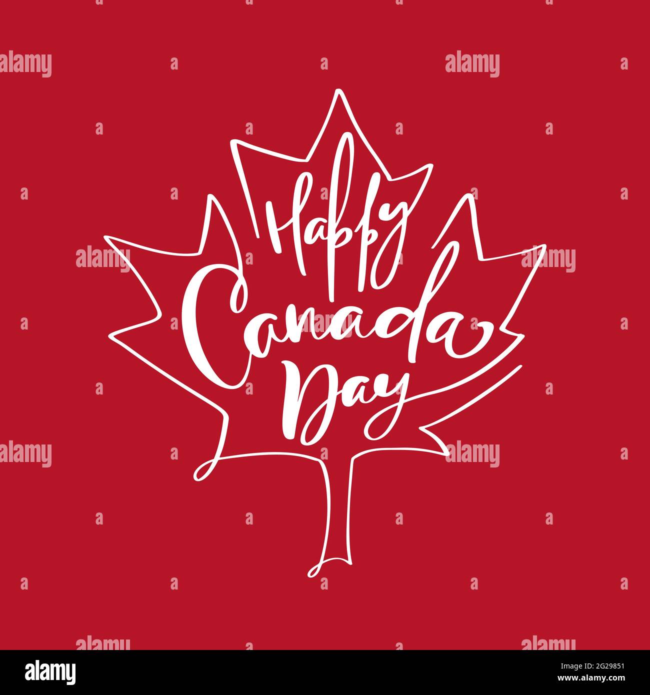 Happy 1th of July Canada Day card or background with Maple leaf. Vector