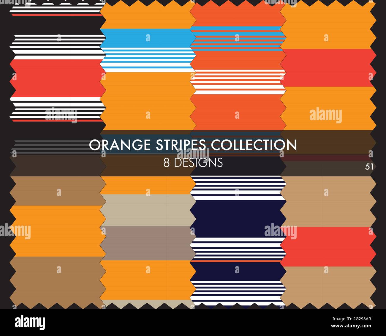Striped seamless pattern collection includes 8 designs for fashion ...