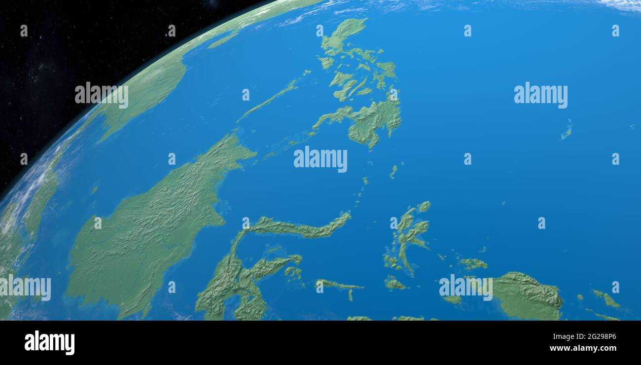 Philippines in planet earth, aerial view from outer space Stock Photo
