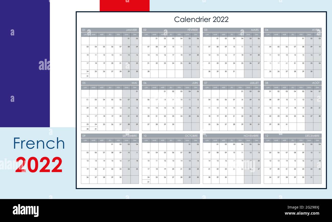 Free 2022 Wall Calendar Annual Calendar For 2022. Wall Planner With Free Space For Notes.  Horizontal Layout, Template With 12 Months On One Page. Week Starts From  Monday Stock Vector Image & Art - Alamy
