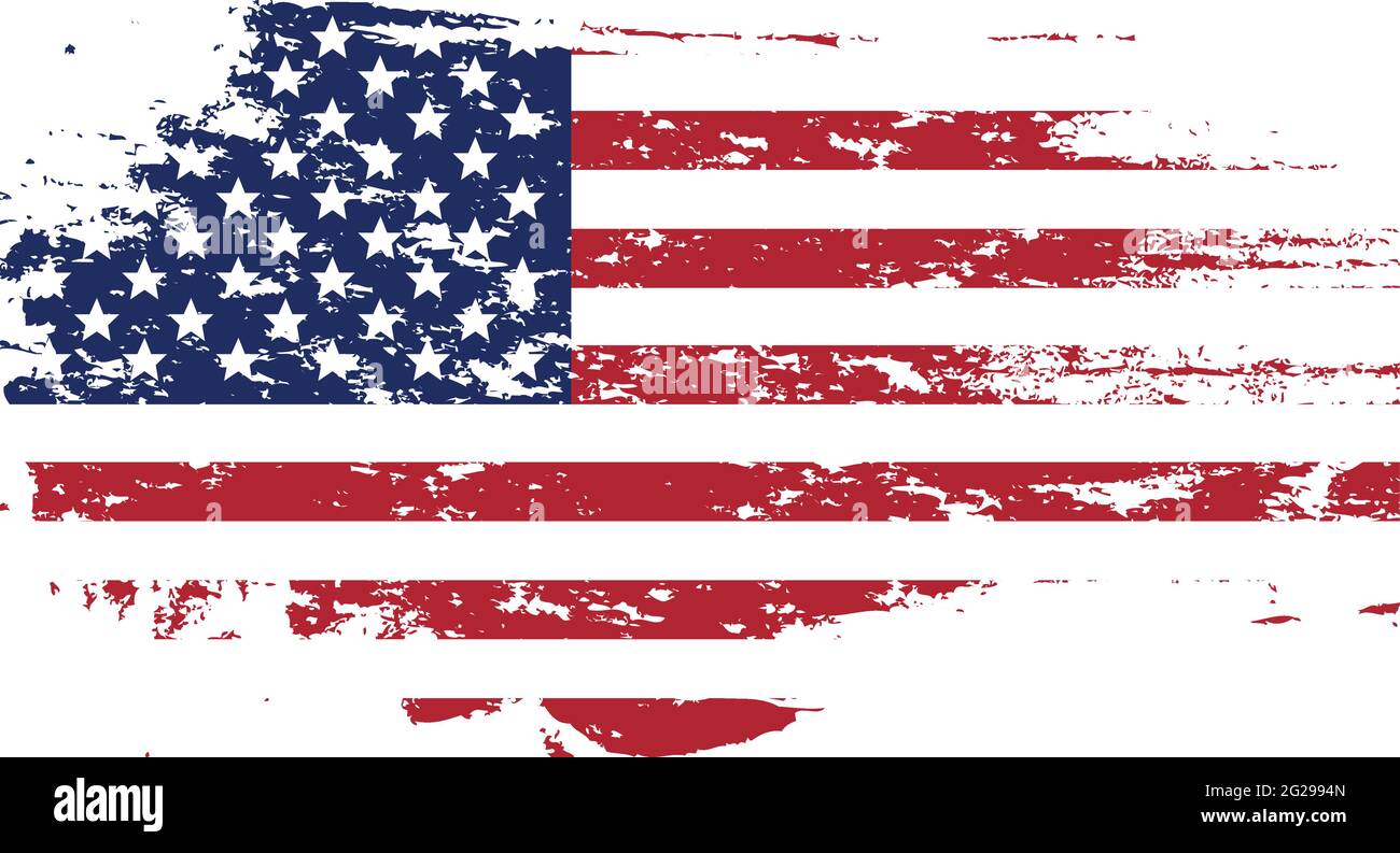 2x Aged Look Worn United States American US Flag Grunge Stickers