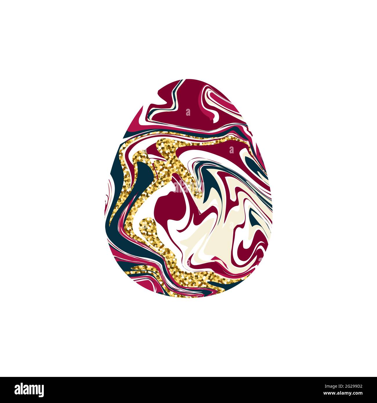 Marble texture egg. Liquid texture happy easter symbol. Painted pink