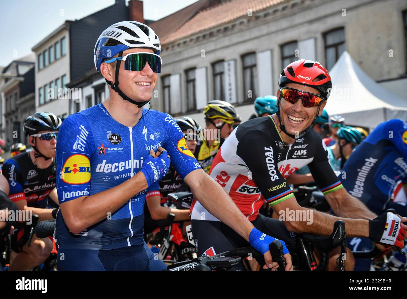 Belgian Remco Evenepoel of Deceuninck - Quick-Step and Belgian Philippe ...