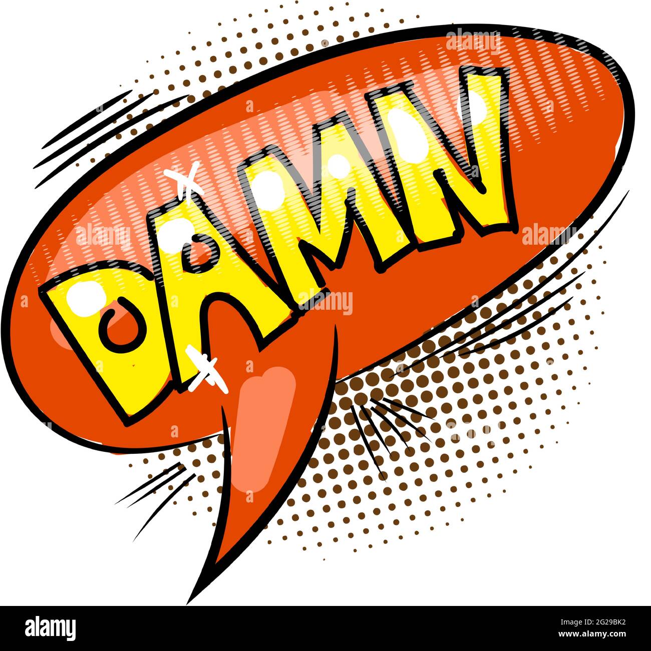 Damn comic speech bubble in pop art style vector Stock Vector Image ...