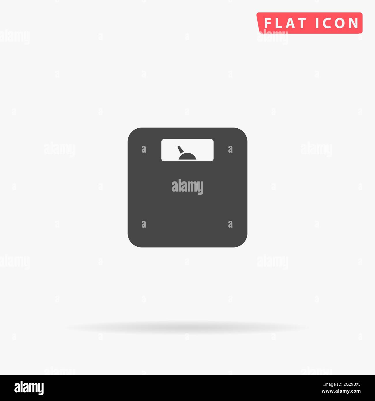 Bathroom weight scale flat vector icon. Hand drawn style design illustrations. Stock Vector