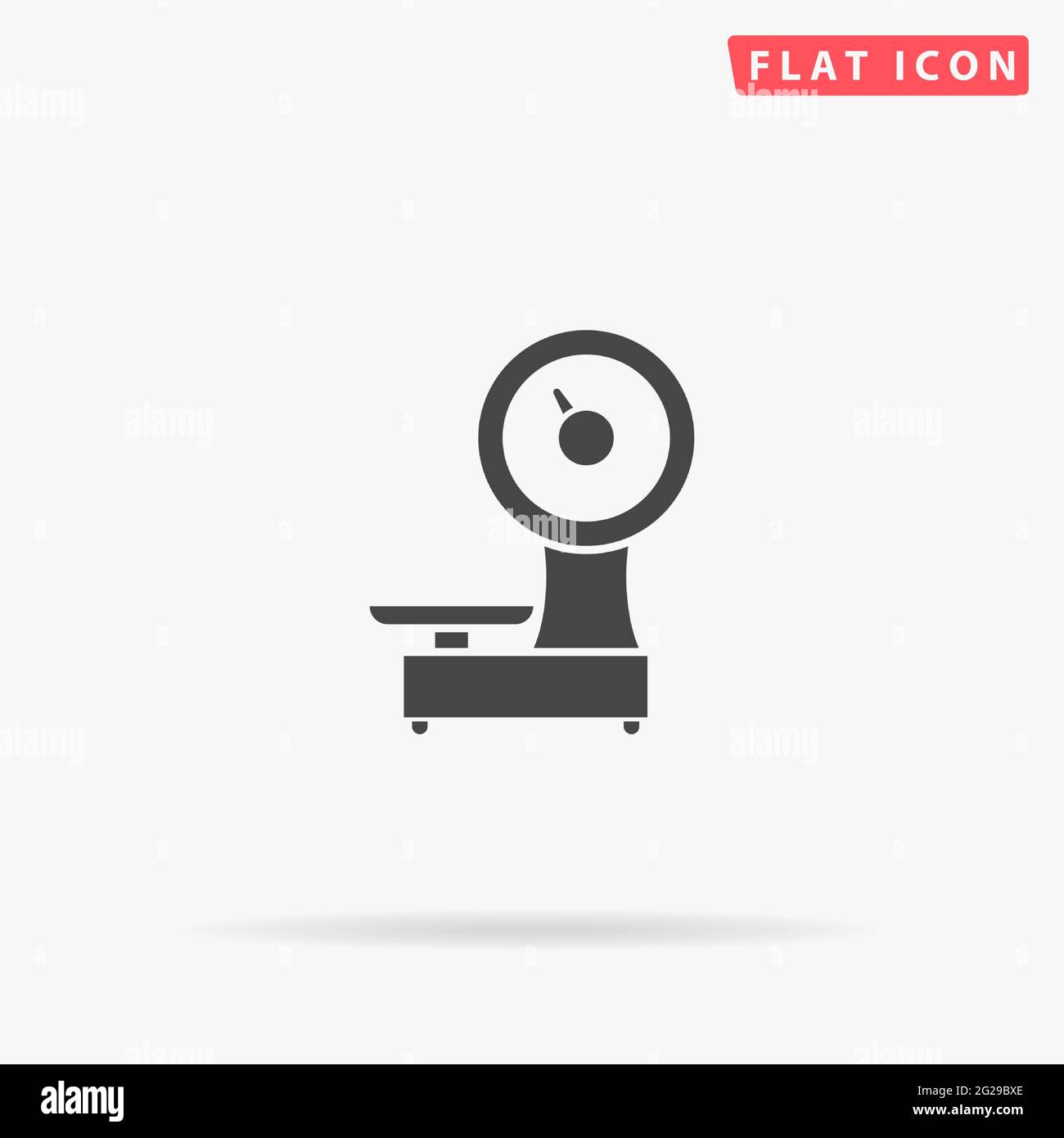 Weigher scales flat vector icon. Hand drawn style design illustrations. Stock Vector