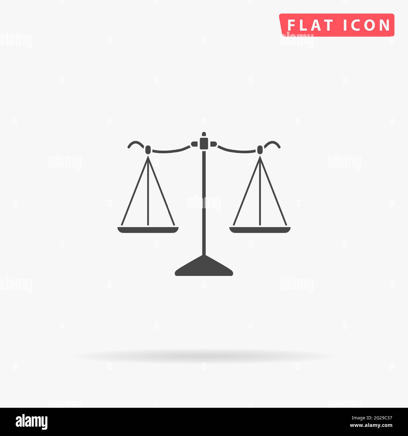Scales of Justice flat vector icon. Hand drawn style design ...