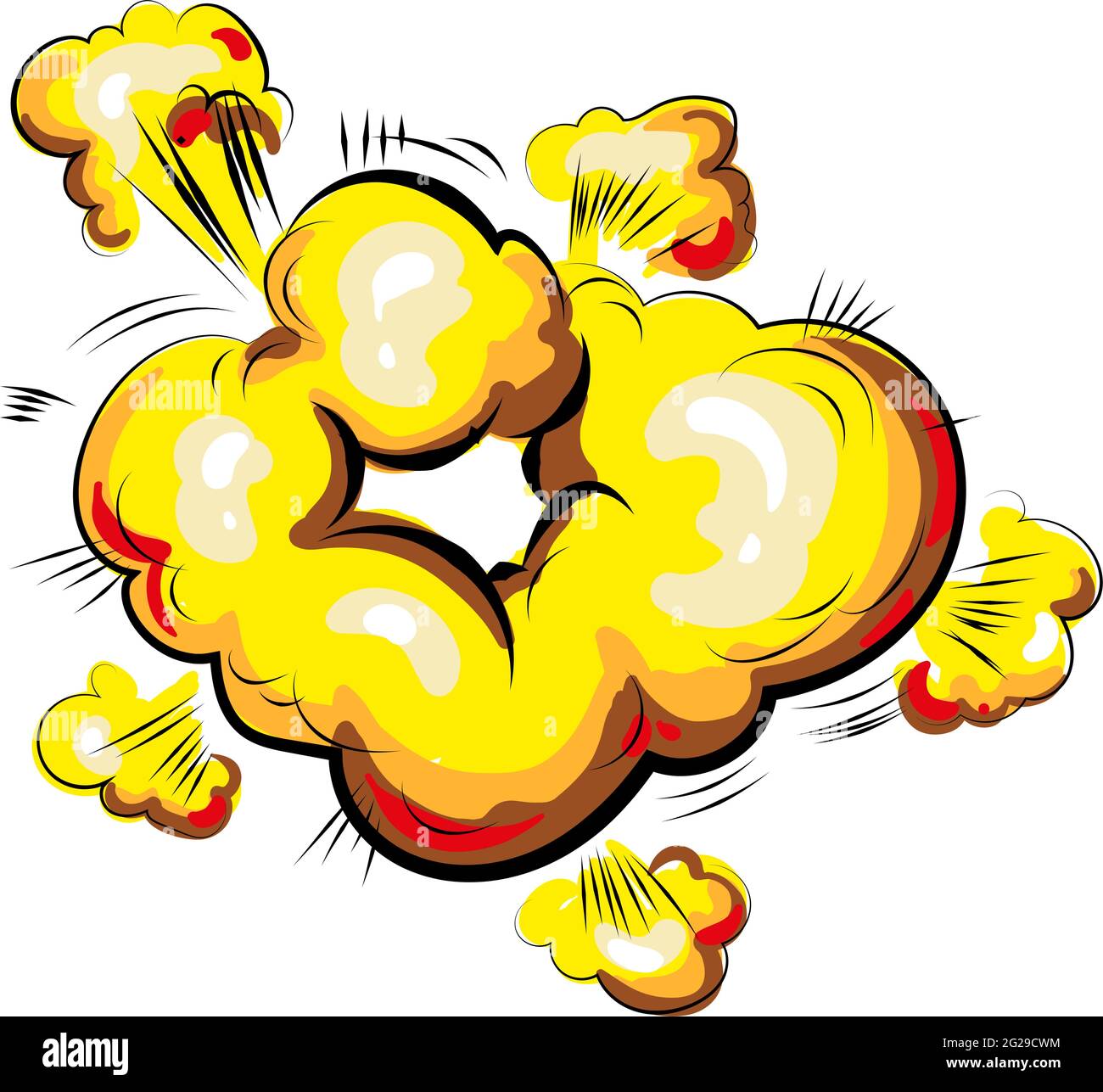 Cartoon bomb explosion vector smoke explosion effect Stock Vector