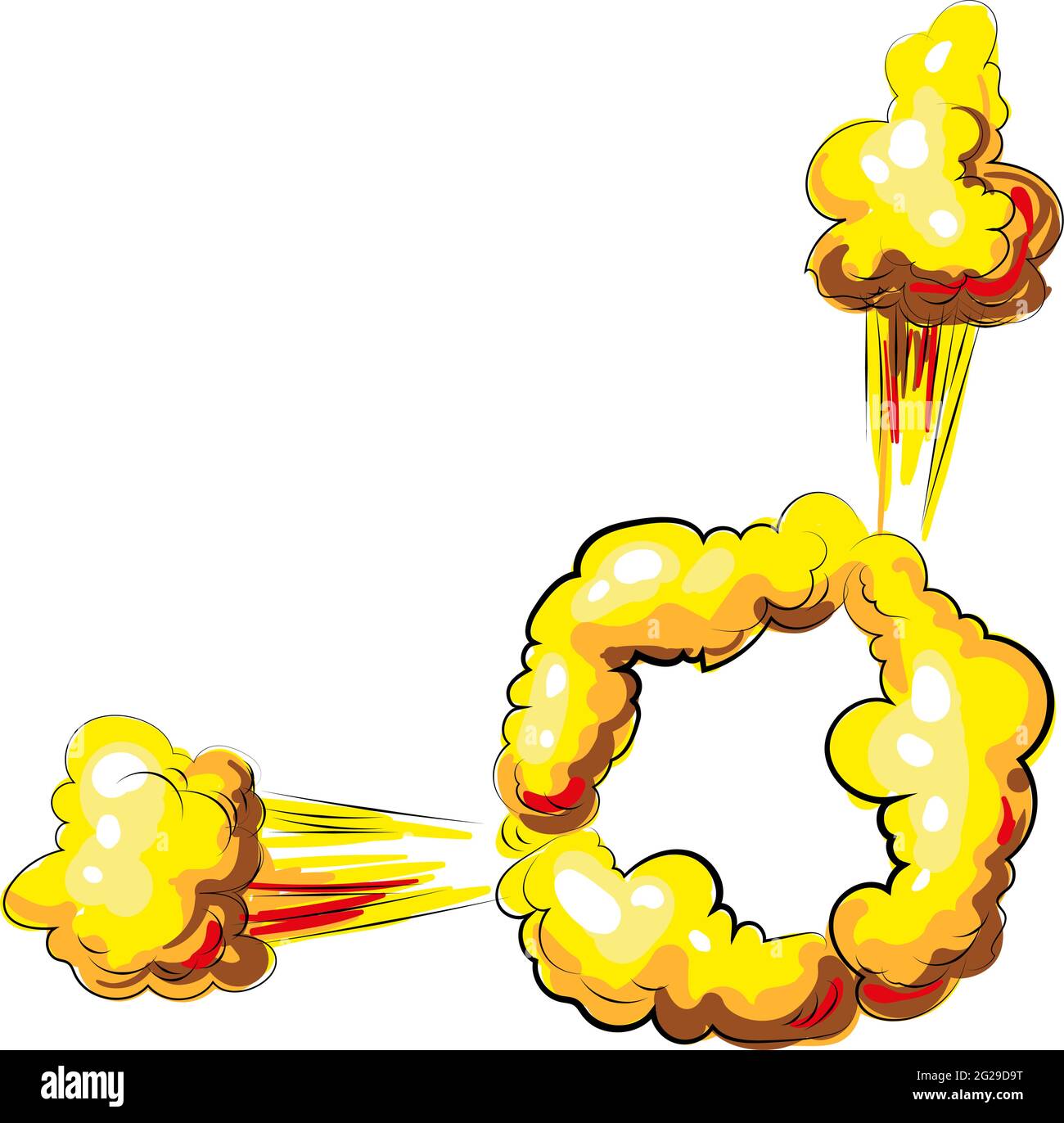 Bomb explosion cloud cartoon isolated vector icon Stock Vector