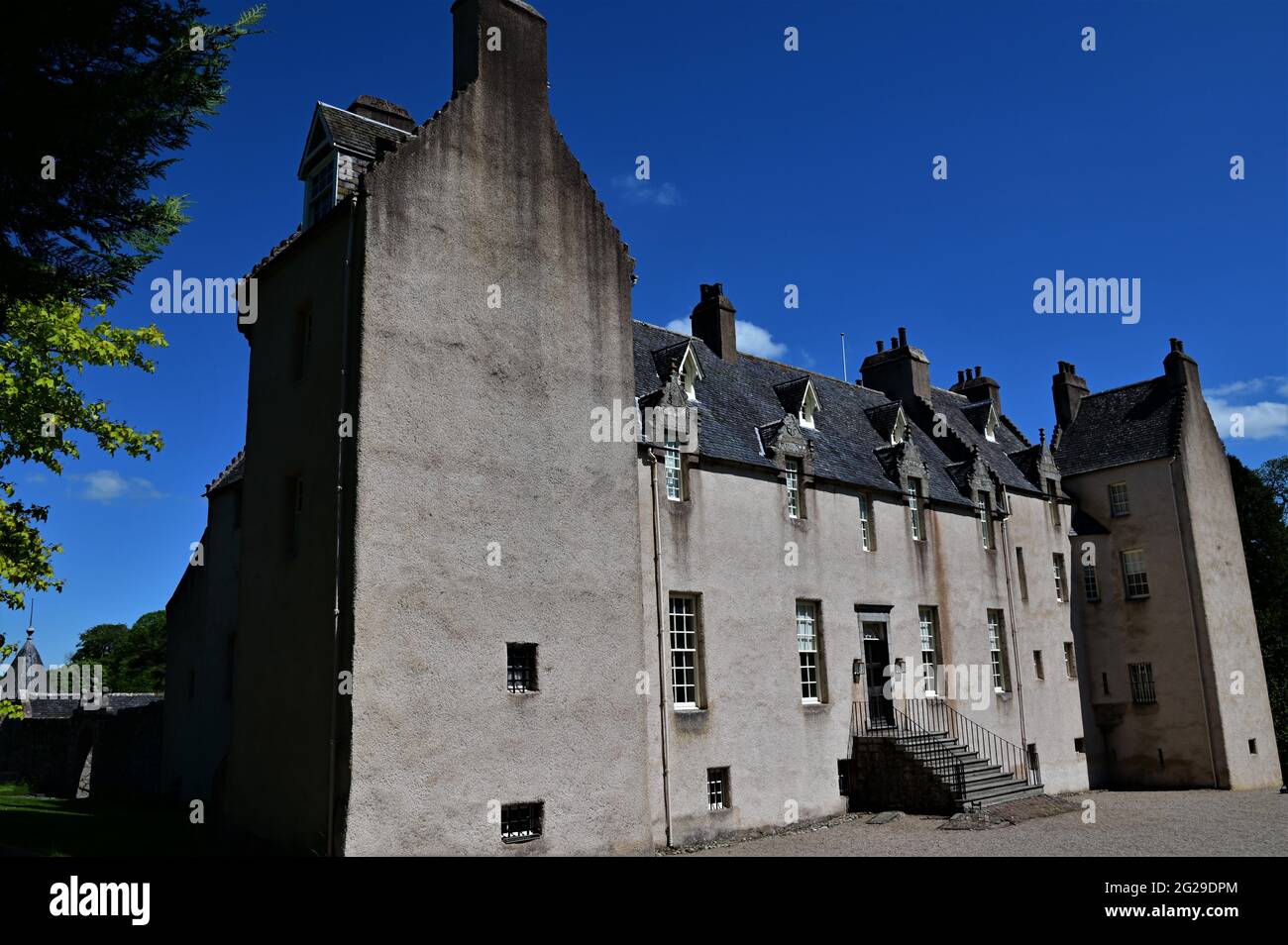 An exterior view of the historic Drum castle building in the Royal
