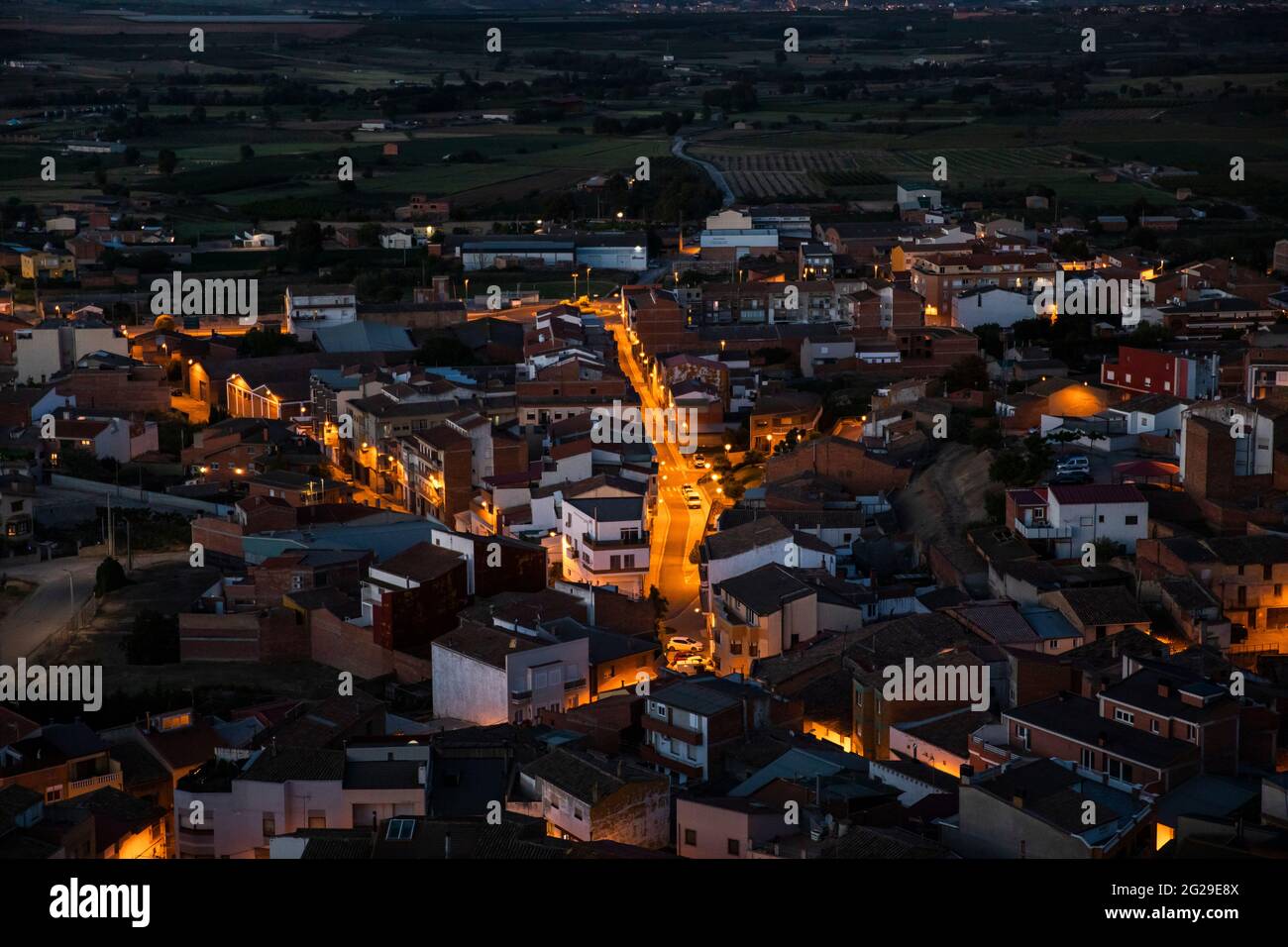 Night photo of a Spanish town Stock Photo
