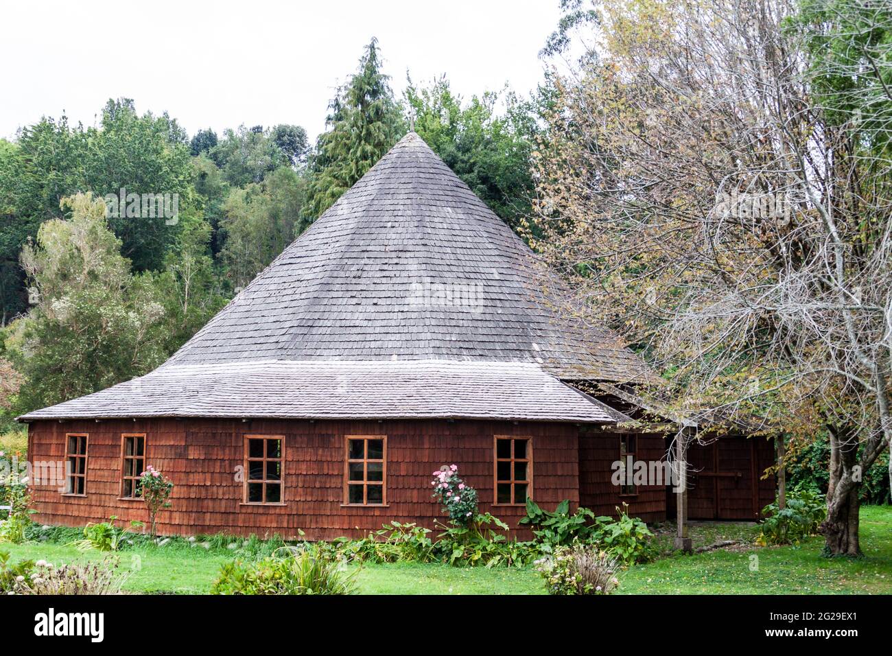 Old wooden house in Frutillar village, Chile Stock Photo Alamy