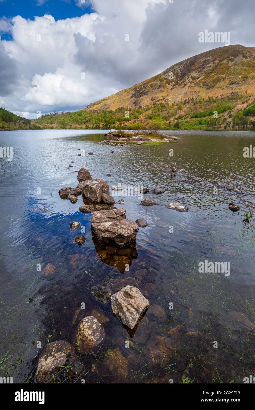 A view of Helvellyn across Thirlmere reservoir, Lake District, England Stock Photo