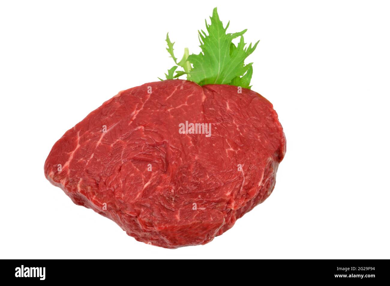 An isolated photograph of a raw fillet steak. Stock Photo