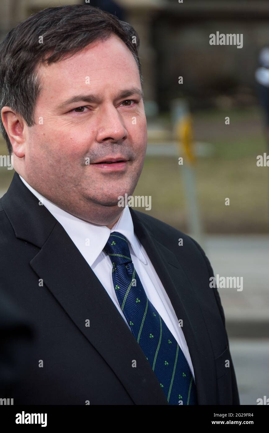Jason Kenney, Minister of Employment and Multiculturalism. Scenes of the State Funeral for Jim Flaherty, former Minister of Finace of Canada, held at Stock Photo
