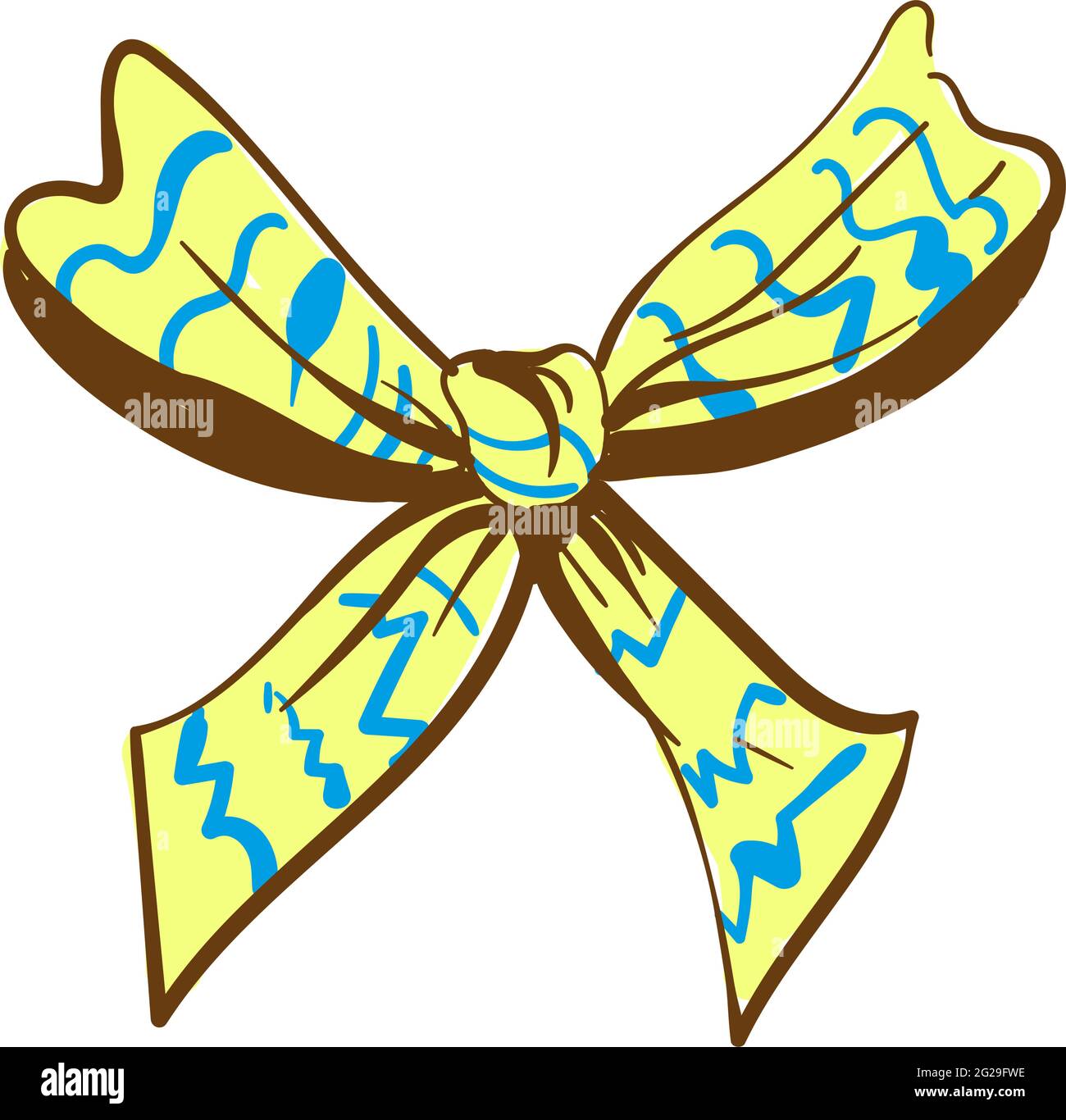 Knotted bow ribbon cartoon vector flat isolated icon Stock Vector Image