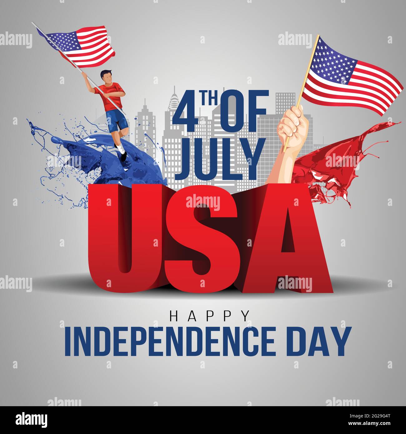 happy independence day america. vector illustration flag and 3d ...