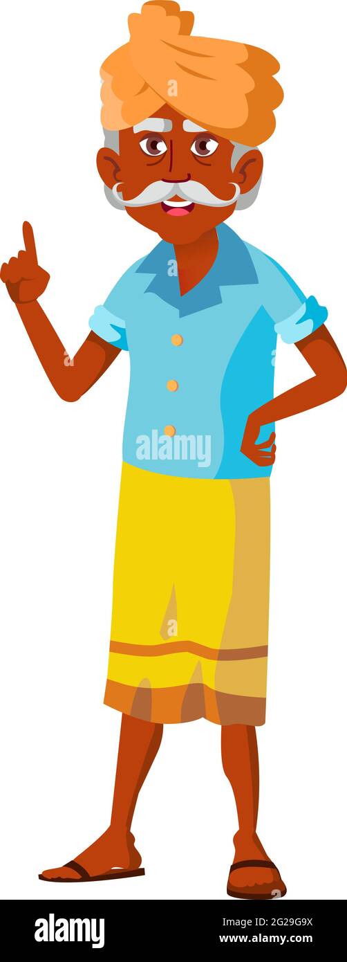 indian elderly man in traditional clothes in garden cartoon vector Stock  Vector Image & Art - Alamy