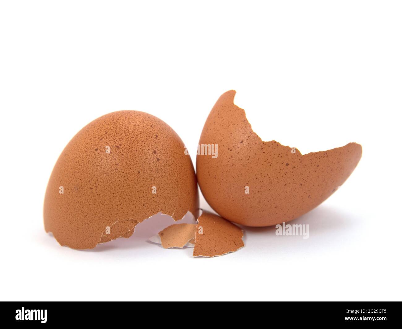 Egg shells isolated against a white background Stock Photo