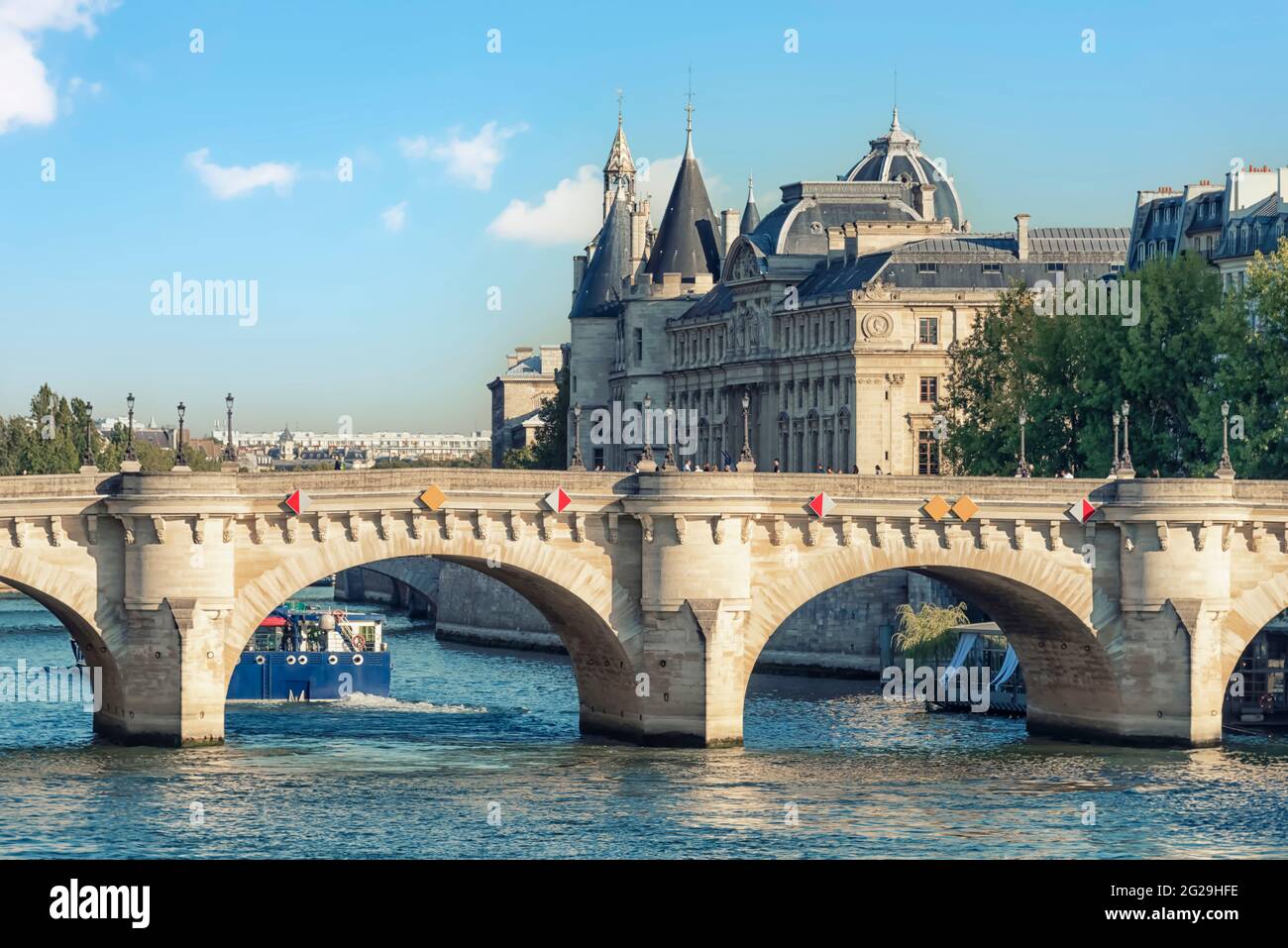 Pont Neuf Bridge in Paris City Stock Photo