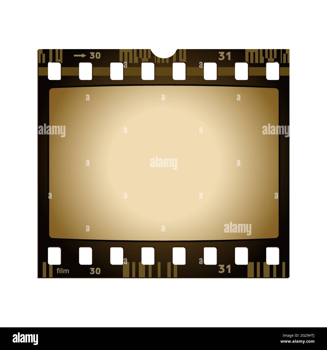 Old retro film strip frame isolated on white Stock Vector Image & Art