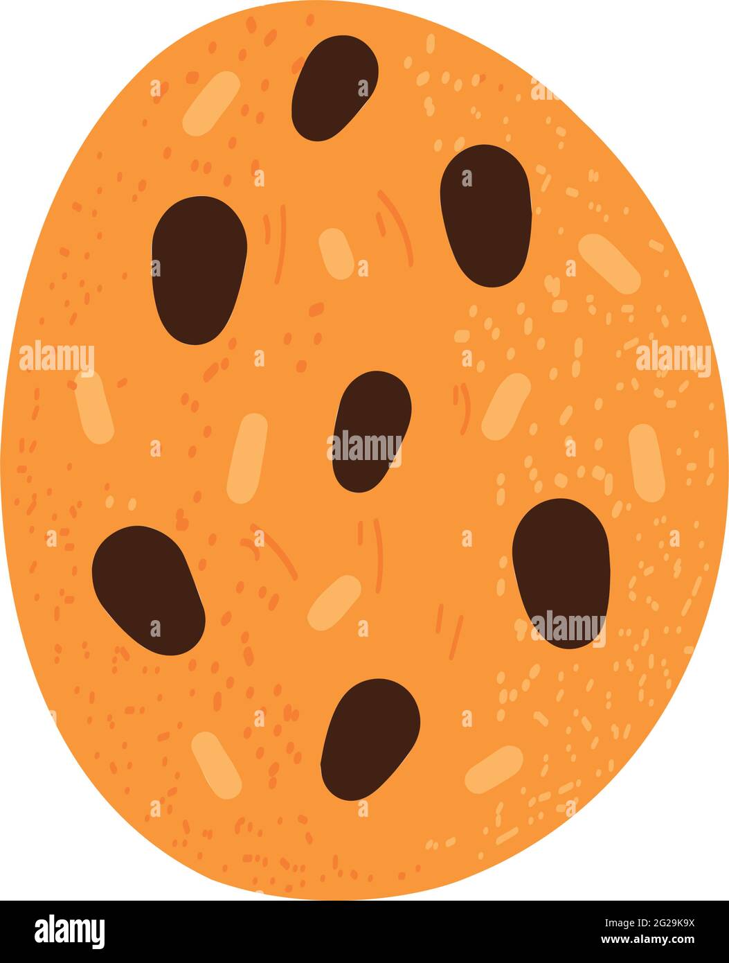 Cookies with chocolate chips and raisins.Vector illustration Stock