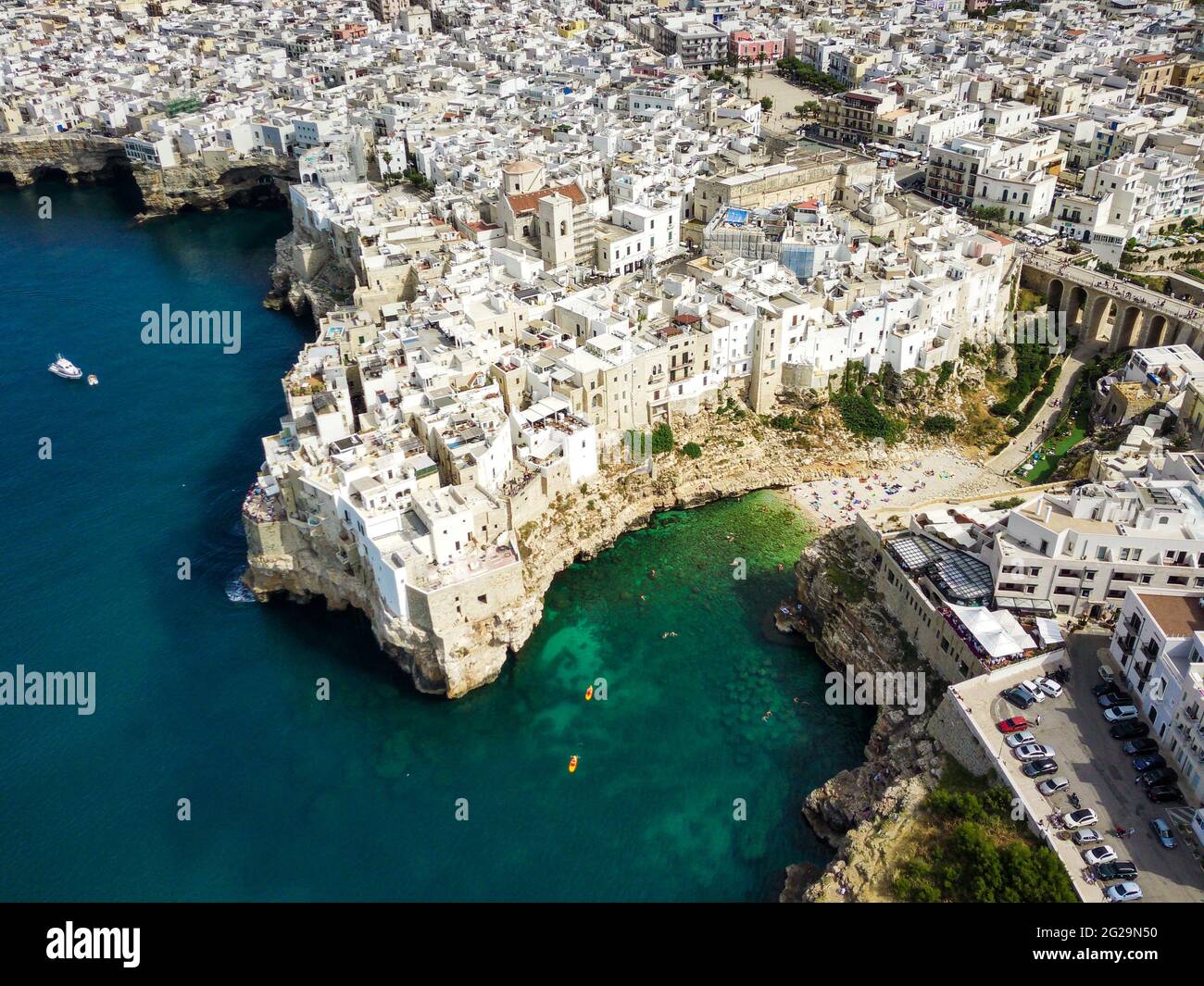 Polignano aerial view, picture with drone from above, Puglia, Italy Stock  Photo - Alamy