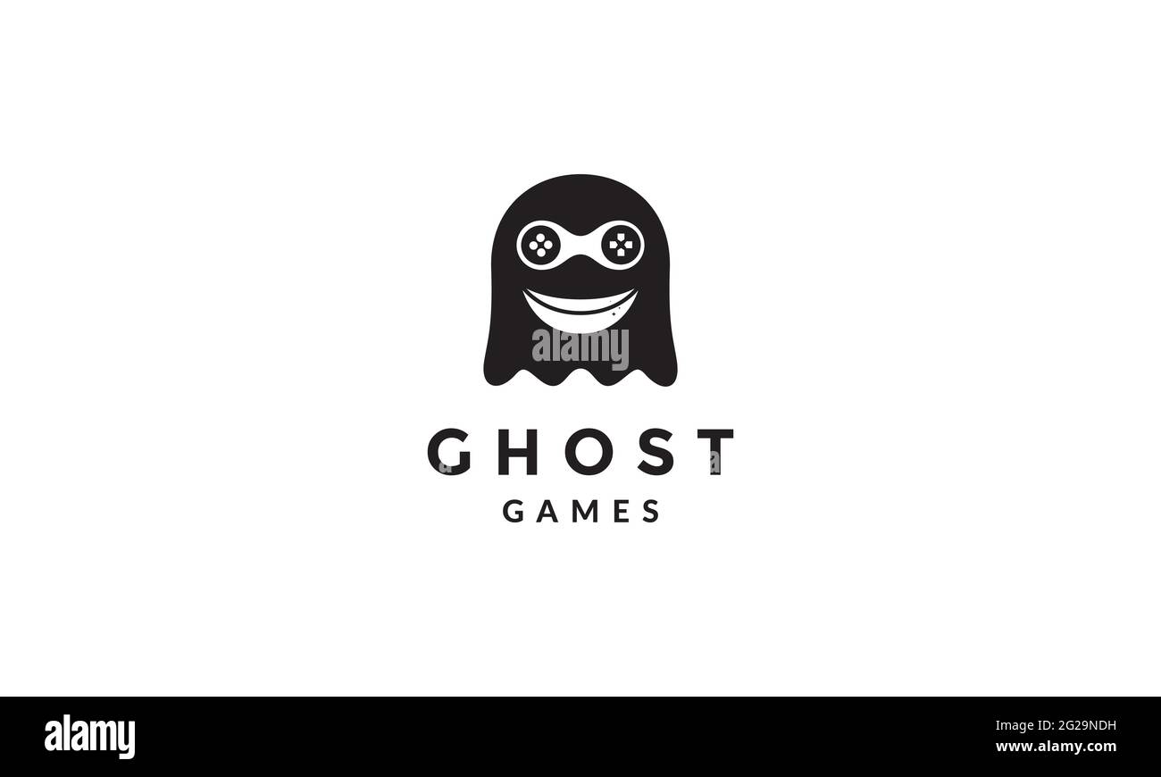 ghost with gamepad logo vector icon illustration design Stock Vector