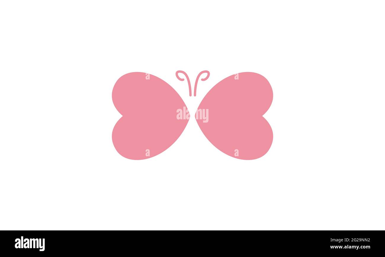 heart love shape butterfly logo vector icon illustration design Stock ...