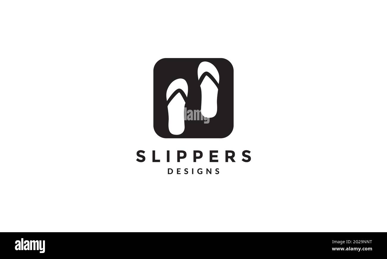 simple slippers negative space logo vector icon illustration design Stock Vector