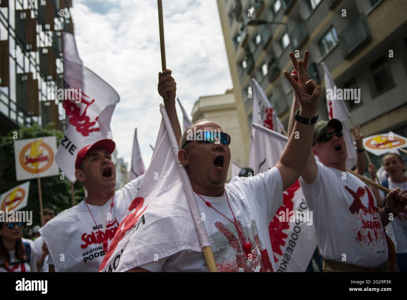 Solidarnosc Flags High Resolution Stock Photography and Images - Alamy