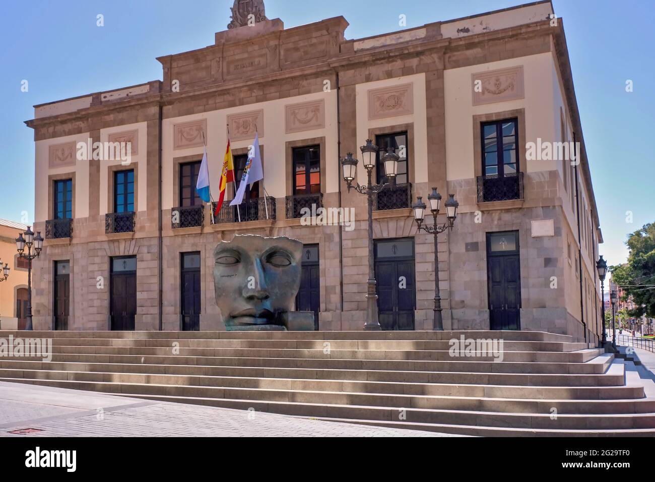 The Guimera Theater in Santa Cruz de Tenerife, Canary Island. It was built in 1849 and is the oldest theater in the Canary Islands. Stock Photo