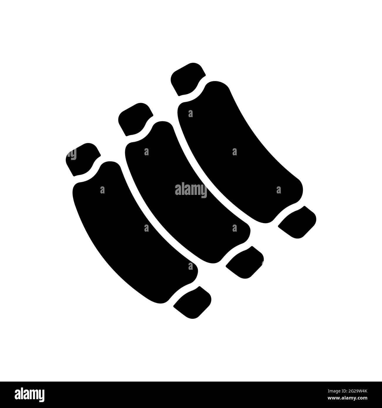 Ribs food meat glyph icon. Farm animal sign. Graph symbol for your web