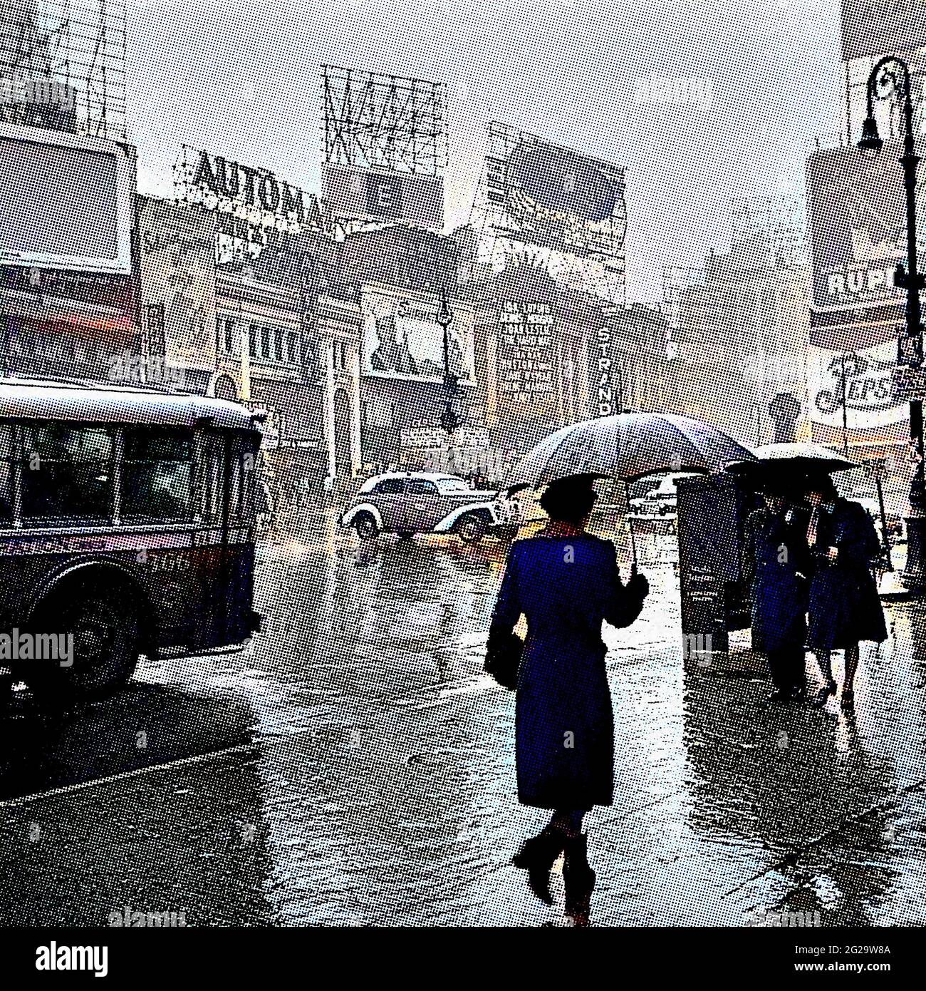 Times Square on a rainy day, New York March 1943 Stock Photo Alamy