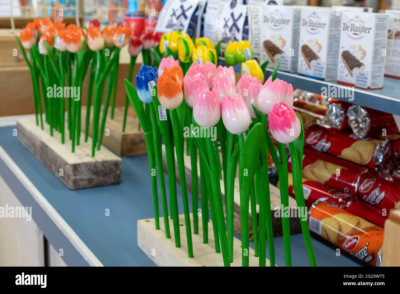 Holland, Michigan Wooden tulips on sale at the De Klomp Wooden Shoe