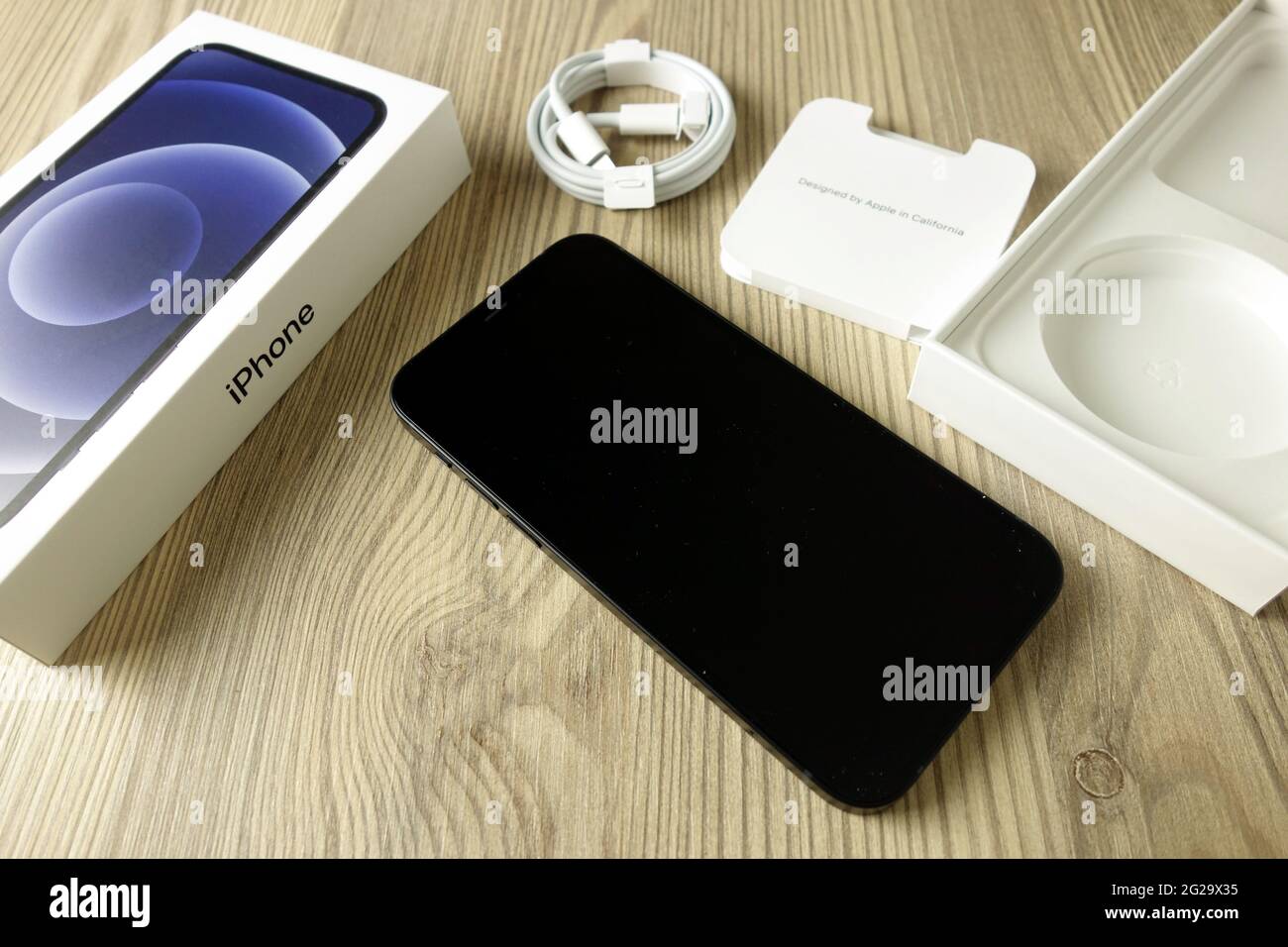 KONSKIE, POLAND - November 22, 2020: iPhone 12 smartphone unboxing Stock  Photo - Alamy