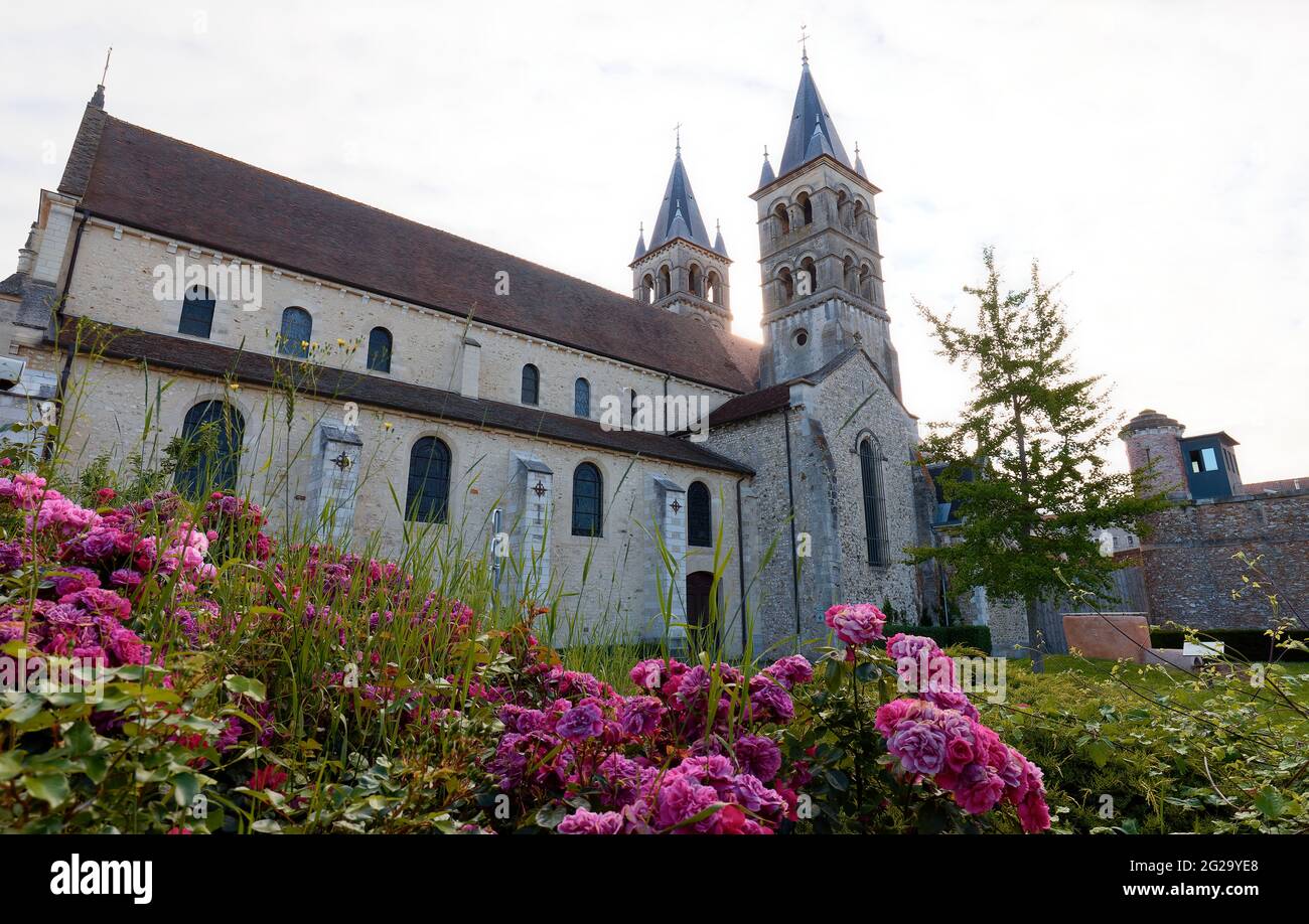 Collegiate Church of Notre-Dame was founded between 1016 and 1031 by Robert II of France in Melun. France. Stock Photo