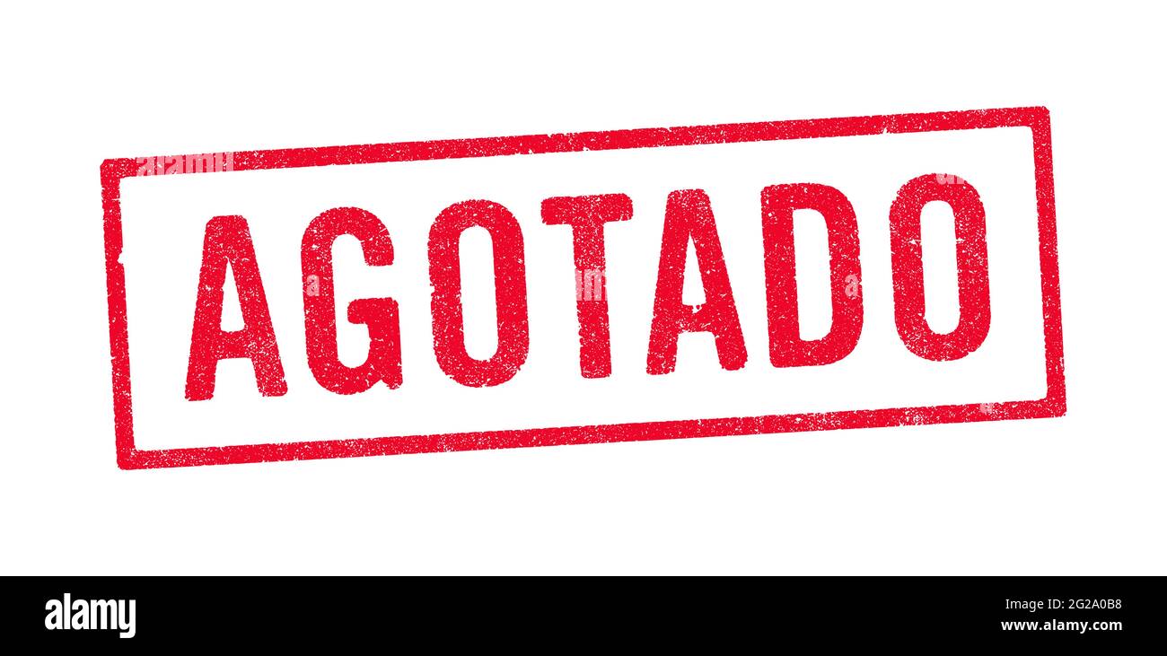 Vector illustration of the Spanish word Agotado (Out Of Stock) in red ink stamp Stock Vector
