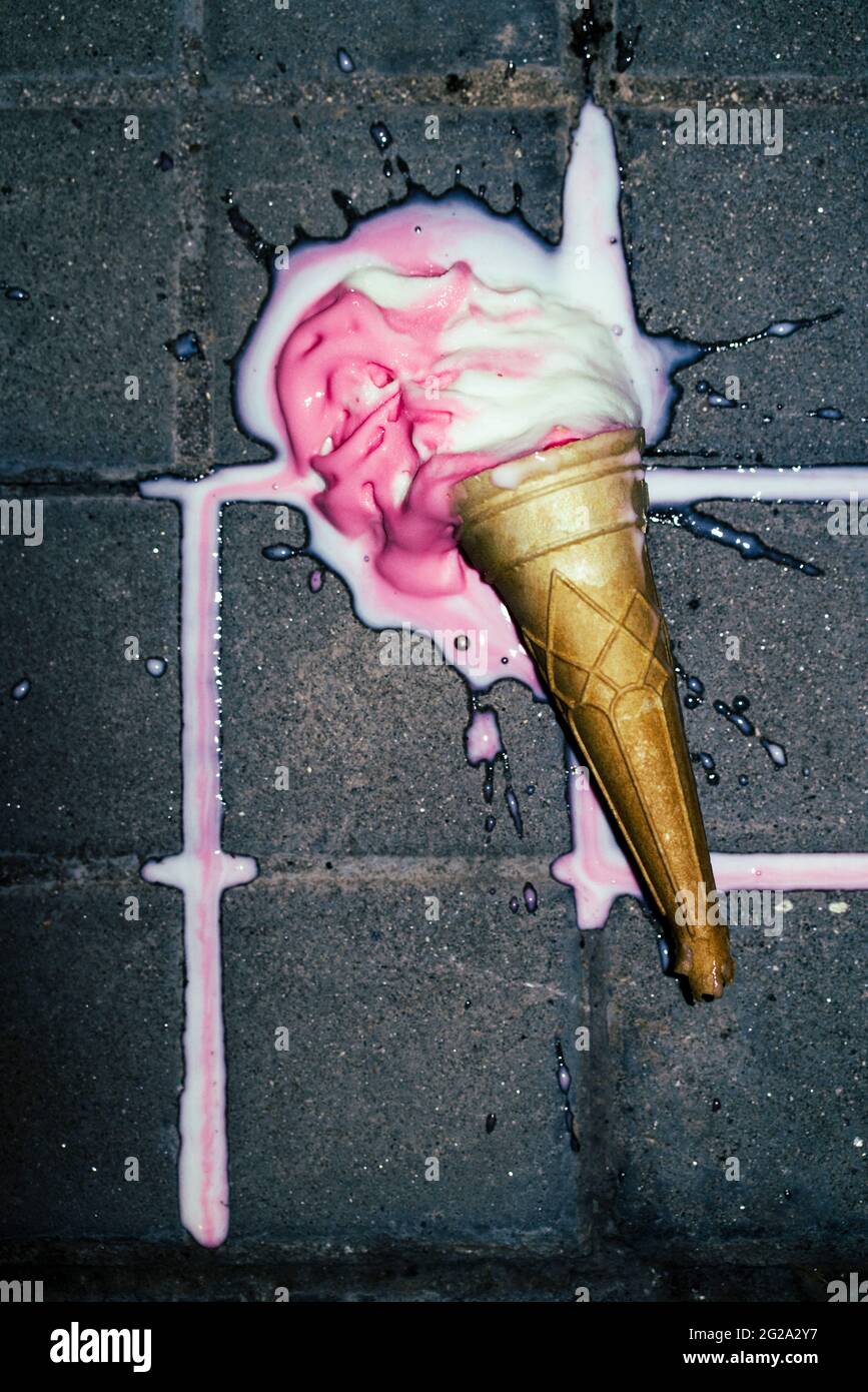 Ice Cream on the floor Stock Photo Alamy
