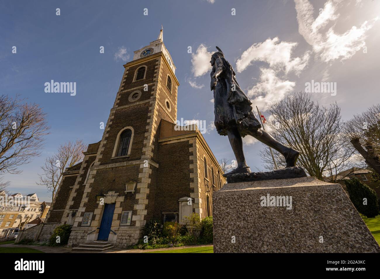 Saint Georges church and the grave of Pocahontas, Gravesend Kent Stock Photo