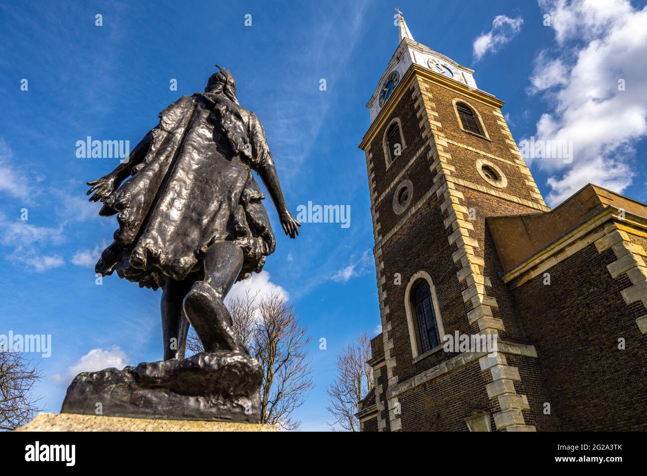 Saint Georges church and the grave of Pocahontas, Gravesend Kent Stock Photo