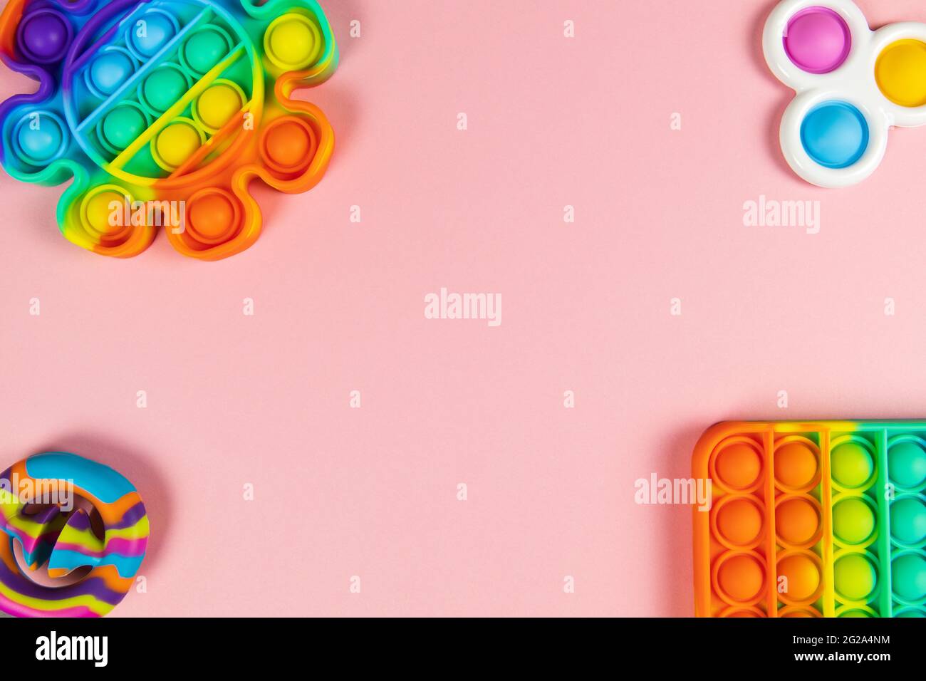 Anti Stress Toys Pop It Simple Dimple Snapperz On Pink Background Copy Space Concept Trendy Entertainment For Fidget Children Sensory Toys Devel Stock Photo Alamy