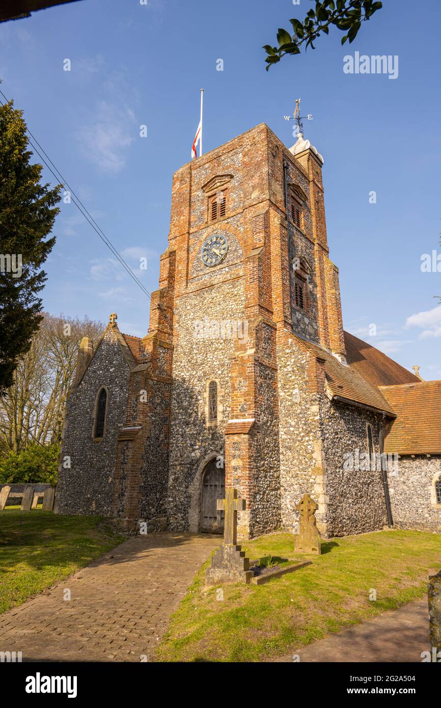 St Nicholas church Ringwould, near Deal Kent Stock Photo