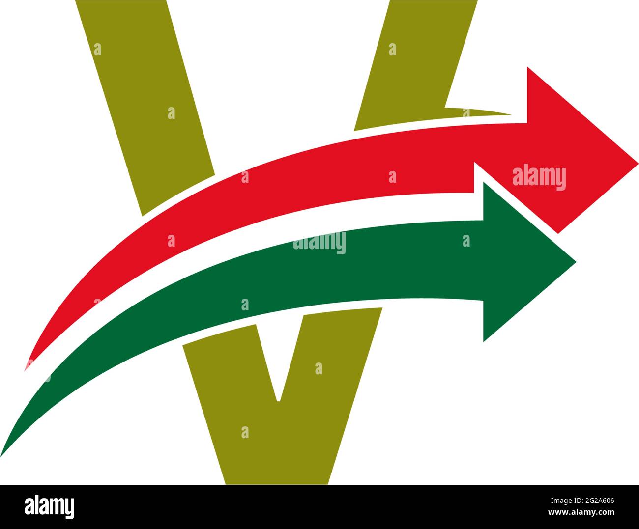 Doubel arrow in front Letter V icon logo design template illustration ...