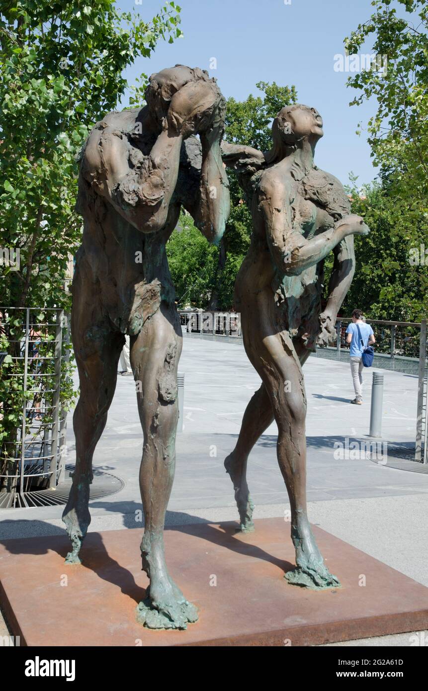 Adam and Eve Sculpture Ljubljana Slovenia Stock Photo - Alamy