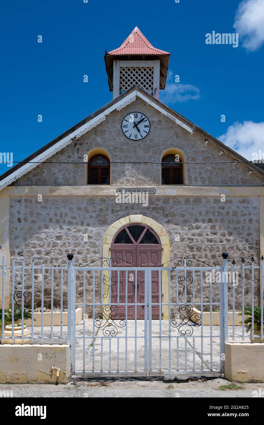 Mary Star of the Sea church at Grand Case on the French Caribbean island of St Martin Stock Photo